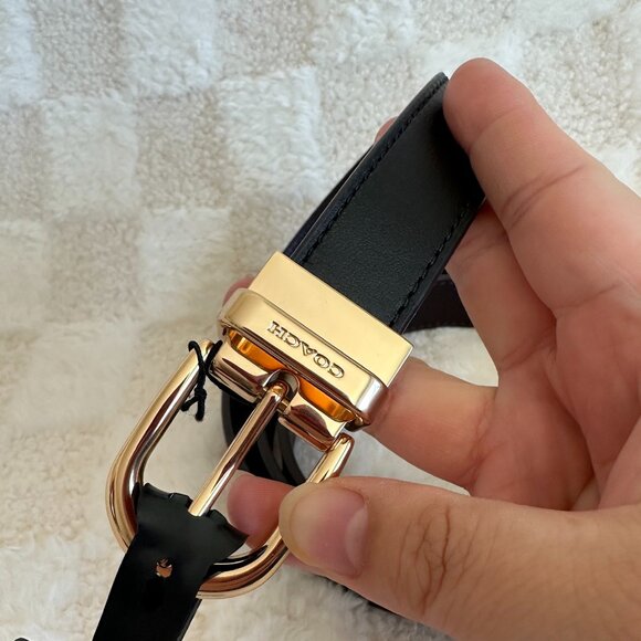 NWT! RARE! Coach Women\'s Buckle Cut To Size Reversible Belt 25mm CF269 In Black main image 7